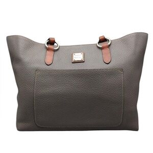 1074 Dooney & Bourke Taupe Leather Tote 255511074